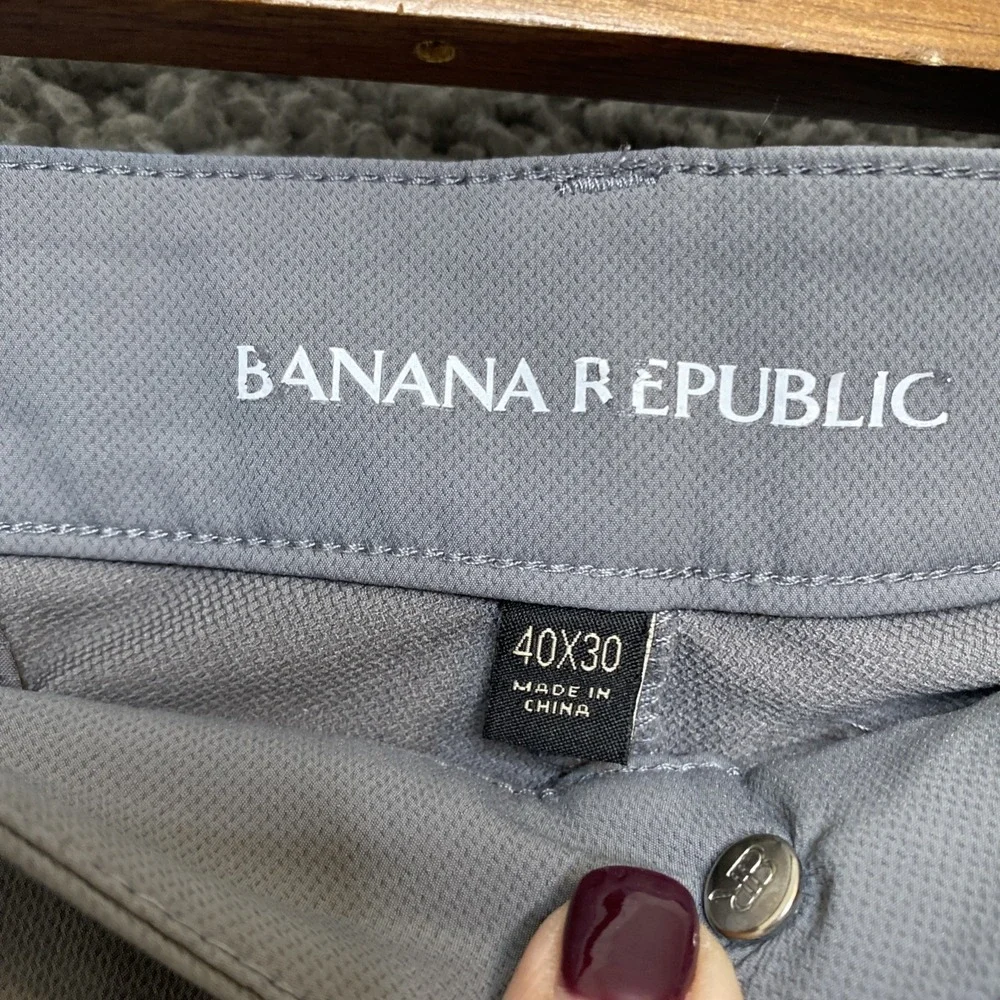 Banana Republic Pants Men Gray 40x30 Straight Leg Technical Performance Trouser